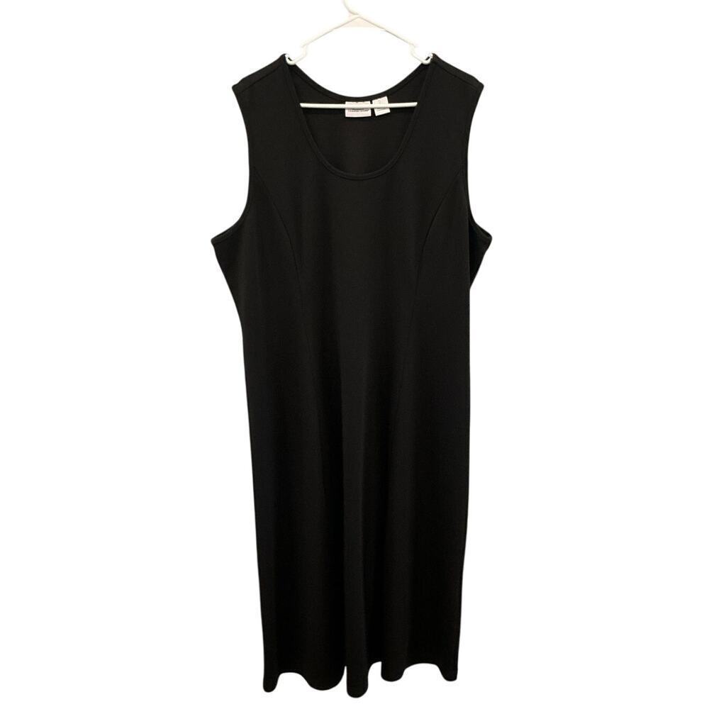 The Vermont Country Store Womens Ponte Knit Maxi Dress Plus Size 1X‎ Black Fall